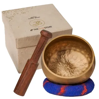 Set Tibetische Klangschalen - Handgefertigt in Nepal für Heilung und Bewusstheit - Meditationsklangschale (Set Klangschalen Mit Geschenkkarton)