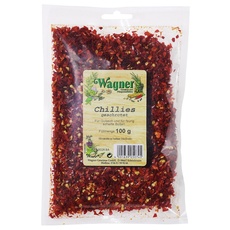 Wagner Gewürze Chillies geschrotet scharfe Chiliflocken als Gewürz für Chili con Carne, Saucen & Fleisch, Chilli für die Mühle, getrocknet, Menge: 2 x 100 g