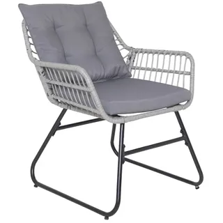 Svita CAPRI Balkonmöbel-Set Polyrattan Sitzgruppe Outdoor 4-tlg. Gartenlounge Hellgrau - Hellgrau