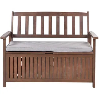 Beliani Gartenbank 120 x 91 x 60 cm Dunkelbraun Grau