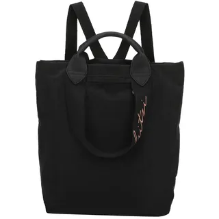 Fritzi Ju Lighty Black Backpack Nylon Damen Rucksack Festival City Uni ultra leicht verstellbare Träger Kurzgriff 38 x 30 x 17 cm, Schwarz