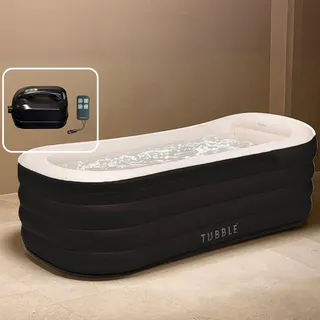 Tubble® Cuzi Whirlpool Aufblasbar Black Onyx 255 Liter - Spa-Badewanne, Faltbare Whirlpool für Erwachsene, Indoor und Outdoor, Bubble Wellness Massage - Schwarz