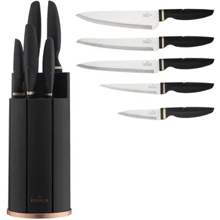 KARACA Proof Cut 6-teiliges Messerset, Stahl, Küchenmesser, Einfach zur Reinigung, Elegant Design, Scharf Messerset, Praktisch und Strapazierfähig, Professional Messer