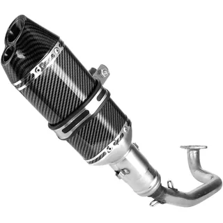 Gy6 Exhaust, Slip-On-Vollschalldämpfer-Auspuffanlage Vollauspuffanlage Auspuffkrümmer Slip-On-Schalldämpfer Im Carbon-Stil für GY6 125