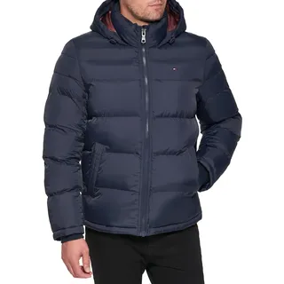 Tommy Hilfiger Herren Classic Hooded Puffer Jacket (Regular and Big & Tall Sizes) Daunen, Oberbekleidung, Mantel, Midnight, 2X