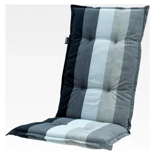 8 cm Hochlehner Auflage C 404 Pete Grey, grau, anthrazit, schwarz gestreift, 120 x 50 x 8 cm - Grau, Schwarz