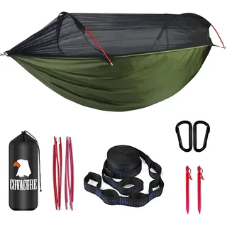 COVACURE Hängematte Outdoor Hängematte mit Moskitonetz - 200kg Belastbarkeit für 2 Personen 270 x 140 cm Ultraleicht Hammock Reise Gadgets für Camping Garten Survival Wander