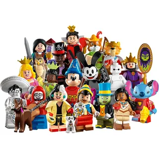 LEGO 71038 Minifiguren Disney 100, 1 von 18 Charakteren zum Sammeln, Überraschungstüte mit Spielzeug zum Bauen mit Micky Maus, Stitch, Mulan & mehr (1 Stück - zufällig gewählter Stil)