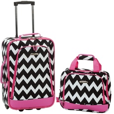 Rockland 2-teiliges erweiterbares Gepäck-Set., Pink Chevron (Pink) - F102-PINKCHEVRON