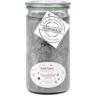 Candle Factory Mini Jumbo Duftkerze aus pflanzlichem Stearin im hitzebeständigen Glas der Marke Weck, ca. 70h Brennzeit, Duft: Kuschelzeit