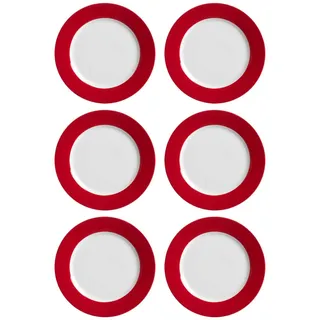 Frühstücksteller RITZENHOFF & BREKER "Dessertteller Doppio ø 20 cm 6er Set", rot, L:20cm, Speiseteller, Frühstücksteller