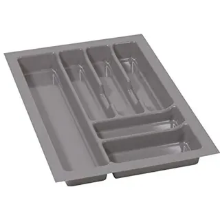 ALUSFERA Besteckkasten für Schubladen 40cm – Schubladen Organizer mit Fächeraufteilung – Hochwertiger Schubladen Organizer Küche für Mehr Ordnung – Anpassbar und leicht zu reinigen - 330x490mm Silber