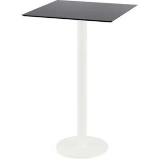 Urban Stehtisch Weiß gestell + Schwarz HPL 70x70 cm