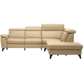 Cantus Ecksofa , Hellbraun , Leder , Echtleder , Color-Finish-Leder , Uni , Ottomane rechts, L-Form , 285x239 cm , Typenauswahl, Bettkasten erhältlich, Fußauswahl, Lederauswahl, Stoffauswahl, seitenverkehrt erhältlich, Hocker erhältlich, Rückenfutter , Wohnzimmer, Sofas & Couches, Wohnlandschaften, Ecksofas