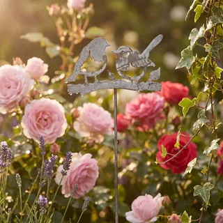 Ambiente Haus Gartenstecker Vogel (H) 85cm 25 x 85 cm Grau