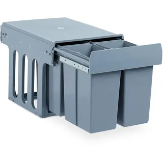 Relaxdays Einbaumülleimer 8 l Grau