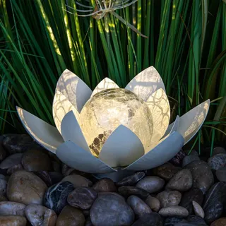 Spetebo LED Solar Lotusblüte - 25 x 11 cm - Deko Leuchte