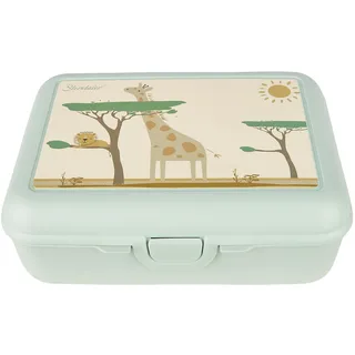 Sterntaler Kinderbrotdose Safari - Kindergarten Brotdose mit extra Snackbox - robustes Material - leicht zu reinigen - Lunchbox - perfekt für den Kindergarten & unterwegs, blassgrün