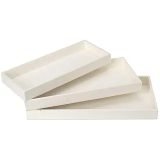 Ideen mit Herz | Deko-Tabletts | Holz | rechteckig | ohne Griff | Verschiedene Größen | Natur | beige | 3 Stück