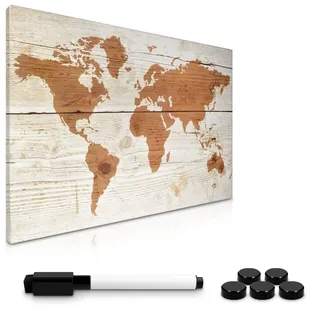 Navaris Magnettafel Magnetpinnwand Memoboard zum Beschriften - 60x40 cm Notiztafel div. Designs - Tafel abwaschbar mit Halterung Magneten Stift