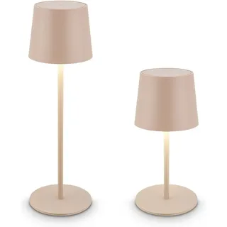 Brilo Akku-LED-Tischleuchte Bota Beige Ø 11 cm