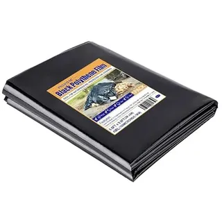 Polyethylen Folie Schwarz Gewächshausfolie 2x3M Plastikfolie Baufolie | 0,1mm 100g/m2 100μm PE Hochbeetfolie Abdeckfolie Reißfest Gartenfolie für Gartenarbeit Treibhaus Folientunnel