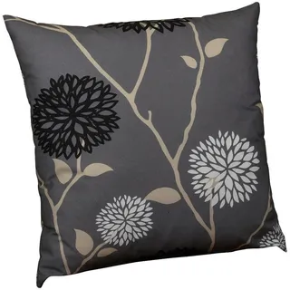 Zierkissen , Grau, Schwarz, Beige , Textil , Blume , Füllung: Schaumstoff, Vlies , 50x19 cm , Made in Germany , hochwertige Qualität, für den Außenbereich geeignet , Gartenmöbel, Gartenpolster & Auflagen, Gartenkissen