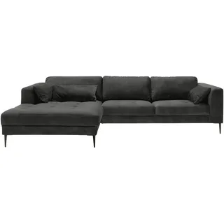 Trendmanufaktur Ecksofa , Anthrazit , Textil , Füllung: Schaumstoff, Silikon,Schaumstoff, Silikon , Ottomane links, L-Form , 280x168 cm , Made in Eu , Bettkasten erhältlich, Stoffauswahl, seitenverkehrt erhältlich, Bettfunktion erhältlich, Hocker erhältlich, Rücken echt , Wohnzimmer, Sofas & Couches, Wohnlandschaften, Ecksofas