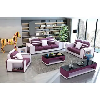 Sofagarnitur 3+2+1 Sitzer Wohnlandschaft Moderne JVmoebel - Lila