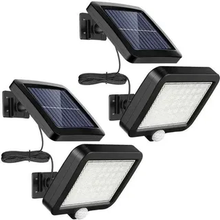 Solar-LED-Spot-Lampe - Solarbetriebene Außenlampe - mit Bewegungssensor - Wasserdichte Gartenbeleuchtung - 2er-Pack - Schwarz