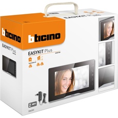 Bticino 334253 Video-Türsprechanlage mit 2 Drähten, 7 Zoll (17,8 cm) in Farbe mit Freisprecheinrichtung und Netzteil mit Plug-In-Stecker, ideal als zweites Display für 2-stöckige Häuser oder