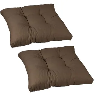 Beo Sitzkissen 80x80 cm wasserabweisend für Lounge Gartenmöbel | 2er Set Made in EU Lounge-Kissen Sand | Stuhlkissen mit hoher Lichtechtheit - UV-Ausbleichschutz | Öko-Tex geprüft schadstofffrei