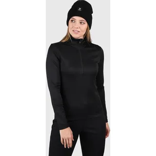 Fleecepullover BRUNOTTI "Heronne Women Fleece", Damen, Gr. XXL, schwarz, Fleece, Obermaterial: 85% Polyester, 15% Elasthan, hoch geschlossener Ausschnitt, Sweatshirts Fleecepullover