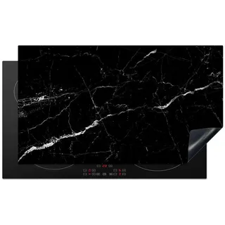 MuchoWow Herdabdeckplatte Marmoroptik - Schwarz - Luxus 91x52 cm , Grau , Kunststoff , Rechteckig , 91.2x0.2x52 cm , Made in Europe , Küchen, Küchenelektrogeräte, Herde, Herdabdeckplatten