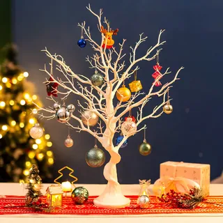 Sziqiqi 80cm Weiß Oster Deko Baum Osterbaum Äste und Zweige Deko Groß Künstliche Bäume Wunschbaum Hochzeit Dekobaum Dekozweige Ostern für Weihnachten Geburtstag Halloween Party Tischdekoration