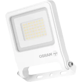 LED Außenstrahler Glas Alu Weiß OSRAM 3000K IP65 B:13.3cm Hof Außen Spot Haus