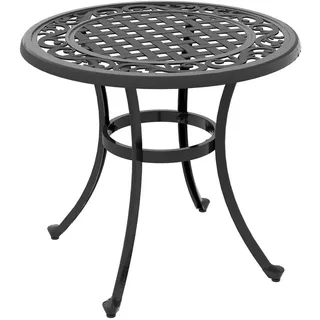 Outsunny Garten Beistelltisch, Schwarz,Aluminium , Metall , 60x53x60 cm , Gartenmöbel, Gartentische, Garten-Beistelltische