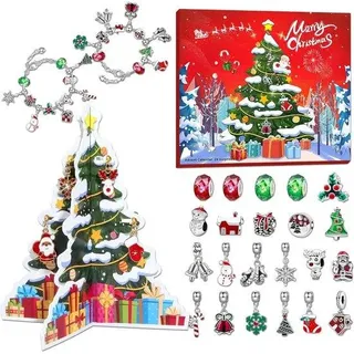Weihnachtskalender für Mädchen, Schmuck, Armbänder, 24 Überraschungen