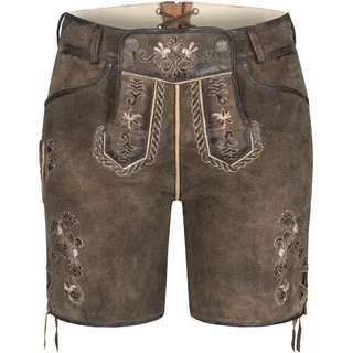 Trachtenlederhose NÜBLER "Lederhose kurz Viona", Damen, Gr. 42, EURO, braun, Obermaterial: 100% Lammleder LEL., Hosen Trachtenlederhose