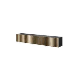 Selsey Telire TV-Lowboard 175 cm Schwarz/Wotan Eiche MDF
