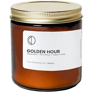 OCTŌ Golden Hour Mandarine + Patschuli | Duftkerze Hergestellt mit ätherischen Ölen und Sojawachs, 400 ml