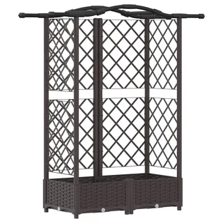 vidaXL Hochbeet mit Rankgitter und Dach Braun 124 x 40 x 126 cm PP - Braun