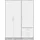 Drehtürenschrank Jupiter 145 x 200 x 60 cm Grau/Weiß