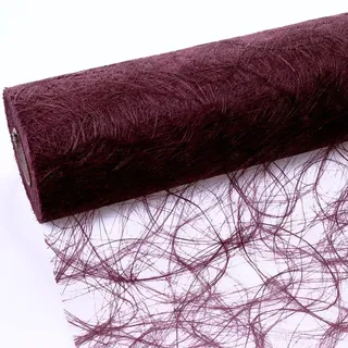 Deko AS GmbH Sizoweb Tischband - 25 Meter Rolle + 100 Deko Herzen Gratis (30cm Breite, in Bordeaux)