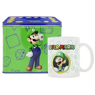 Nintendo Set Tasse + Spardose Luigi Super Mario Bros