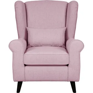 Home affaire Sessel »Ohrensessel CHISTELLE, wahlweise mit Polsterhocker«, mit Wellenunterfederung, Maße: B/T/H: 81/87/99 cm, rosa