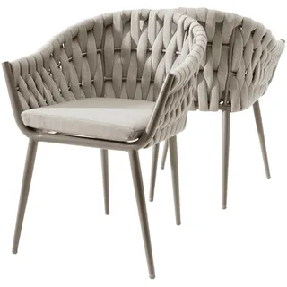 Destiny Gartensessel "MOLINO" Set, 2 Stk. tlg. Aluminium, Rope, taupe, natur