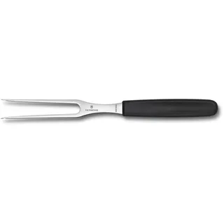 Victorinox Swiss Classic, Profi Tranchiergabel, Extra Scharfe Klinge, 15 cm, Robuster Kunststoffgriff, Rostfreier Stahl, schwarz