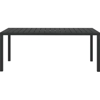 vidaXL Gartentisch Schwarz 185x90x74 cm Aluminium und WPC - Schwarz