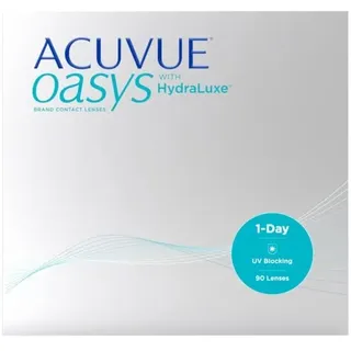 ACUVUE OASYS 1-Day Tageslinsen helfen das Gefühl von müden und trockenen Augen zu reduzieren – Tageskontaktlinsen mit 4,25 dpt und BC 9 – UV Schutz und Komfortables Tragegefühl – 90 Linsen